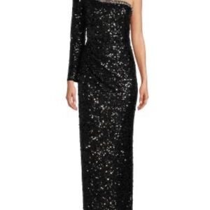 Sachin + Babi Black Sequin One-Shoulder Dress